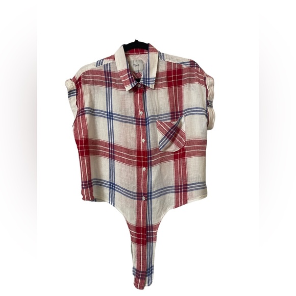 Rails Amelie button down Carmine Blue White size medium, excellent condition - Picture 4 of 8